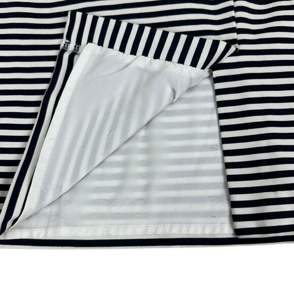 Garnet Hill striped skirt size 2 Black Cream - Picture 4 of 6